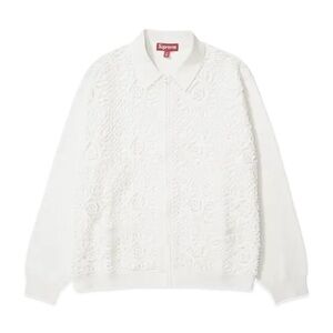 Supreme Ivory Embossed Knit Sweater